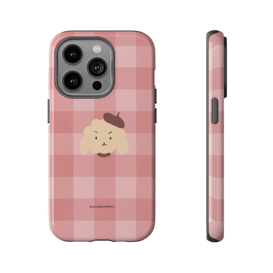 Pink Poodle Plaid iPhone Case